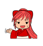 赤い髪の女の子スタンプ（個別スタンプ：37）