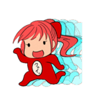 赤い髪の女の子スタンプ（個別スタンプ：40）