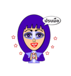 Purple mask Girl（個別スタンプ：3）