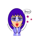 Purple mask Girl（個別スタンプ：5）