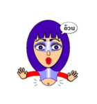 Purple mask Girl（個別スタンプ：7）