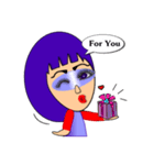 Purple mask Girl（個別スタンプ：12）