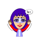 Purple mask Girl（個別スタンプ：15）