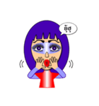 Purple mask Girl（個別スタンプ：16）