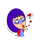Purple mask Girl（個別スタンプ：20）