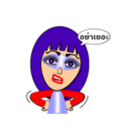 Purple mask Girl（個別スタンプ：24）