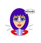 Purple mask Girl（個別スタンプ：28）