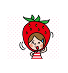 イチゴ柄の赤頭巾ちゃんの楽しいスタンプ（個別スタンプ：7）