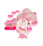 LOVE LOVE LOVE KAWAII PinkGirl（個別スタンプ：6）