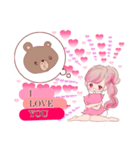 LOVE LOVE LOVE KAWAII PinkGirl（個別スタンプ：25）
