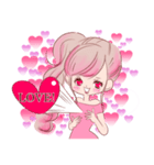 LOVE LOVE LOVE KAWAII PinkGirl（個別スタンプ：34）