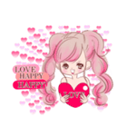 LOVE LOVE LOVE KAWAII PinkGirl（個別スタンプ：40）