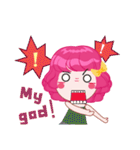 Magenta head girl（個別スタンプ：14）