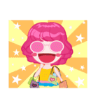 Magenta head girl（個別スタンプ：34）