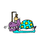 紫恐竜（個別スタンプ：36）