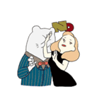 A beautiful woman and white bear（個別スタンプ：30）