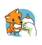 Happy the bear＆ PoutyFox, CheekyTogether（個別スタンプ：11）