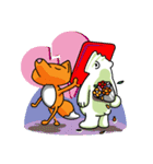 Happy the bear＆ PoutyFox, CheekyTogether（個別スタンプ：24）