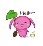 Taro Bunny と Pudding Chick（個別スタンプ：1）