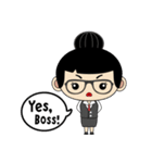 The secretary Miss say: Yes, Boss（個別スタンプ：5）