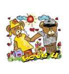 Rossy the lover bear ＆ Yorkie Coco I ENG（個別スタンプ：3）