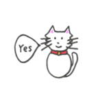 Yのネコ 2  白猫アユム（個別スタンプ：9）