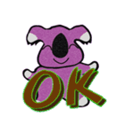 8 colors koala Sticker English（個別スタンプ：18）