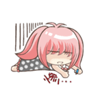 Girl with a small rabbit natural to stay（個別スタンプ：6）