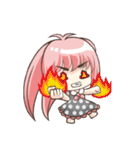 Girl with a small rabbit natural to stay（個別スタンプ：11）