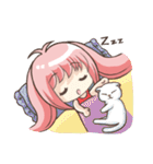 Girl with a small rabbit natural to stay（個別スタンプ：12）