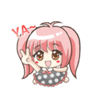 Girl with a small rabbit natural to stay（個別スタンプ：21）