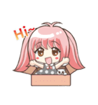 Girl with a small rabbit natural to stay（個別スタンプ：22）