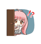Girl with a small rabbit natural to stay（個別スタンプ：24）