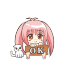 Girl with a small rabbit natural to stay（個別スタンプ：26）