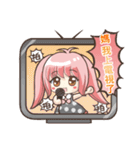 Girl with a small rabbit natural to stay（個別スタンプ：34）