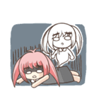 Girl with a small rabbit natural to stay（個別スタンプ：35）
