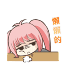 Girl with a small rabbit natural to stay（個別スタンプ：40）