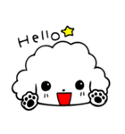 ふわふわプードルちゃん アプリとホワイト（個別スタンプ：1）