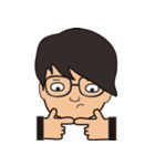The boy wearing glasses loves winter（個別スタンプ：15）
