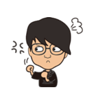 The boy wearing glasses loves winter（個別スタンプ：16）