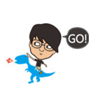 The boy wearing glasses loves winter（個別スタンプ：17）