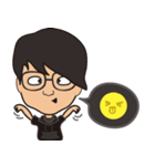 The boy wearing glasses loves winter（個別スタンプ：23）