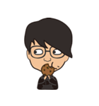 The boy wearing glasses loves winter（個別スタンプ：29）