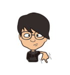 The boy wearing glasses loves winter（個別スタンプ：32）
