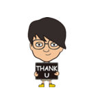 The boy wearing glasses loves winter（個別スタンプ：34）