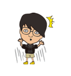 The boy wearing glasses loves winter（個別スタンプ：36）