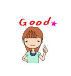 神戸のたれ目女子（個別スタンプ：3）