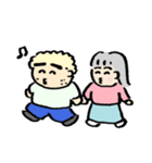 モコモコくんとサラサラさん（個別スタンプ：1）