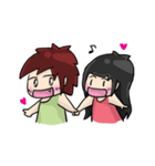 Cute Hui's life: Couple in love（個別スタンプ：1）