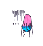 Dip Dye Girl（個別スタンプ：14）